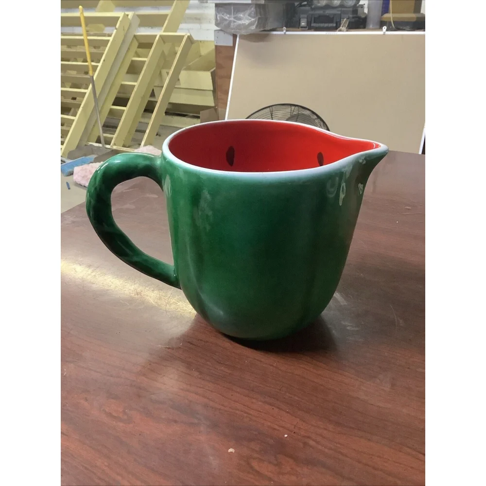 Ita-lica ARS Watermelon Pitcher Italian Pottery , Fruit 5.25x6”